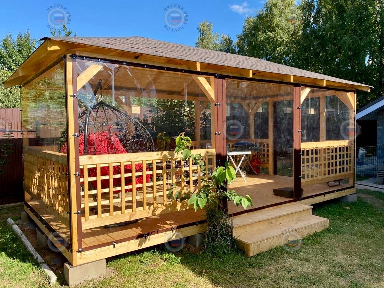 Пленка 700 мкм, морозостойкая до -39°C. На выбор 5 цветов окантовки: белый, серый, коричневый, черный, бежевый